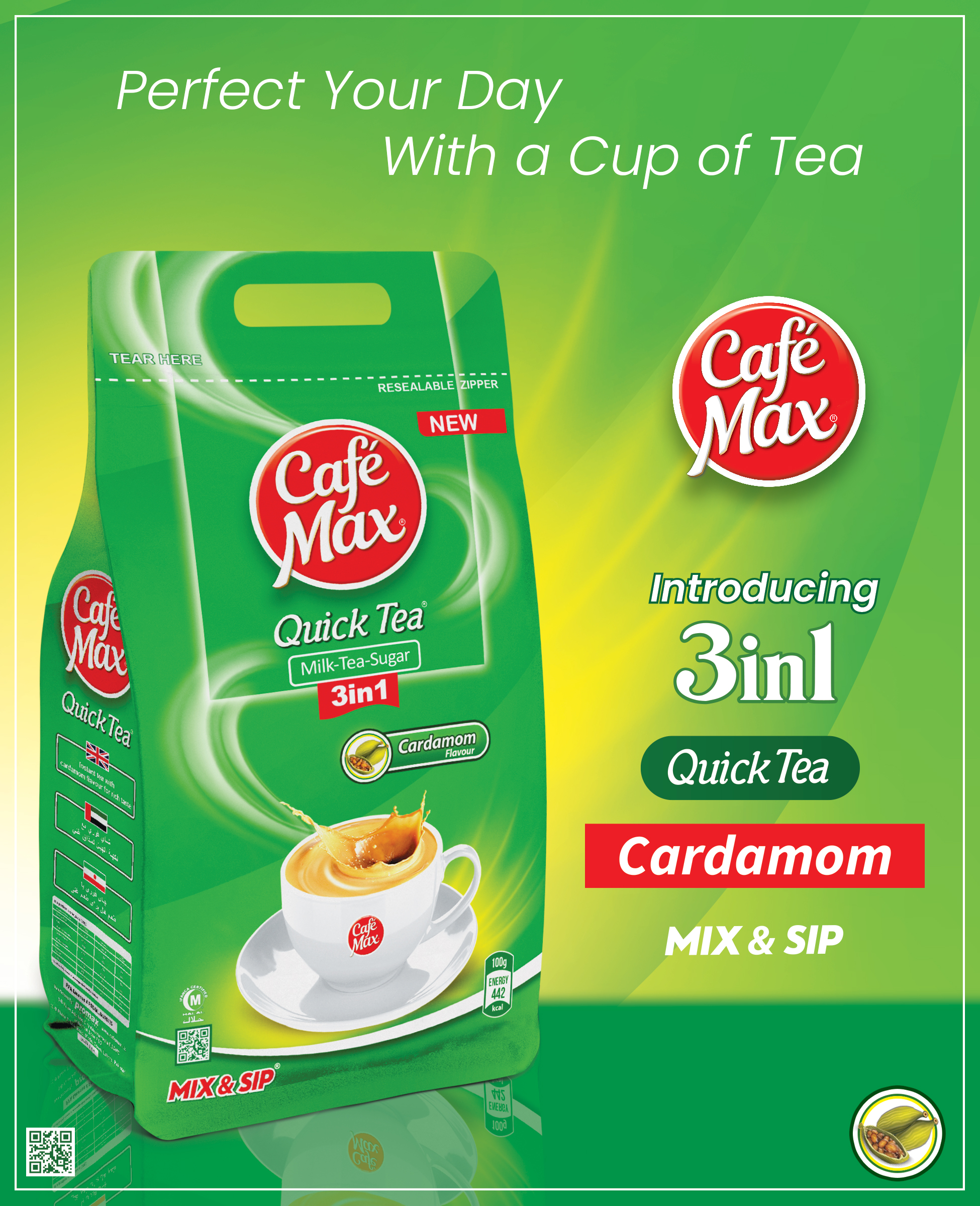 Café Max Cardamom Tea 3 in 1 instant tea